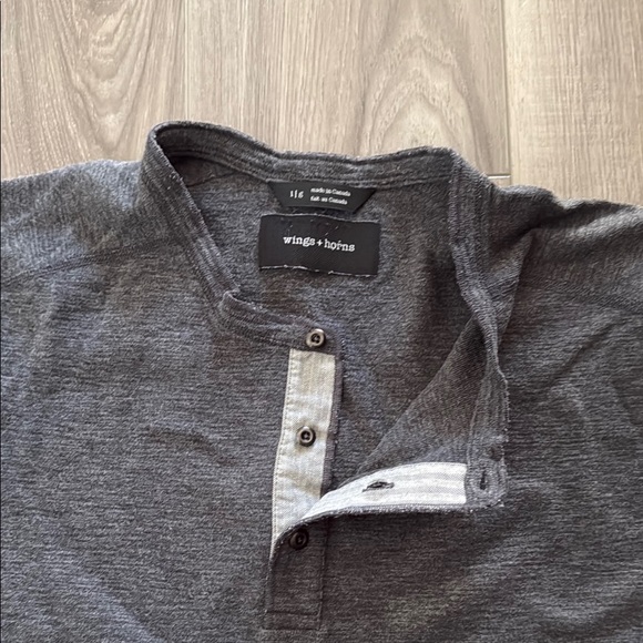 Wings+Horns 1x1 Slub Henley s/s - Picture 4 of 5